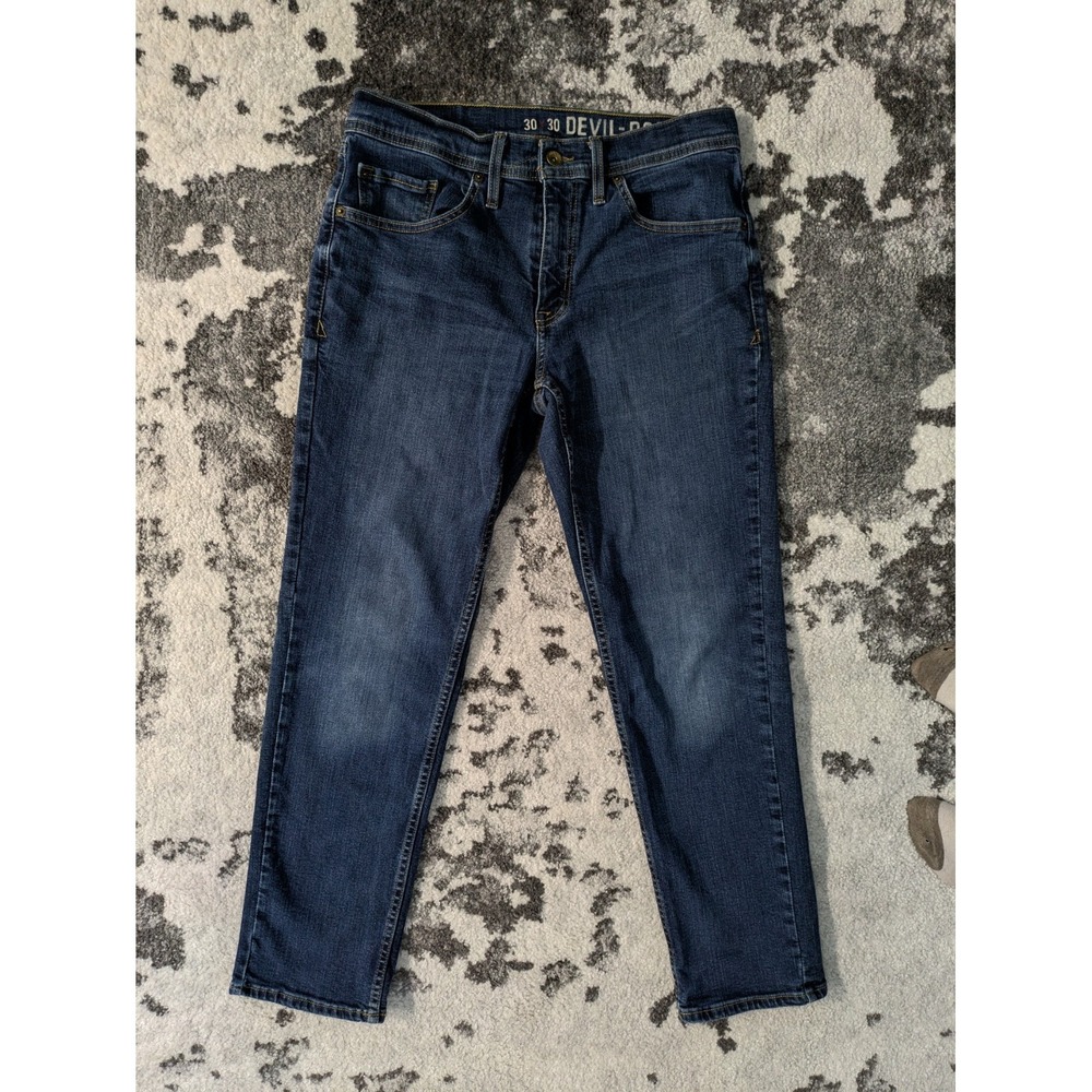 Devil Dog Jeans Mens 30x30 Straight Athletic Blue Stretch Denim Casual Pants